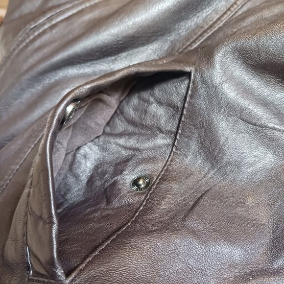 Vintage Danier Soft Dark Brown Women's Moto Style Biker Leather Jacket Size M - Picture 8 of 15